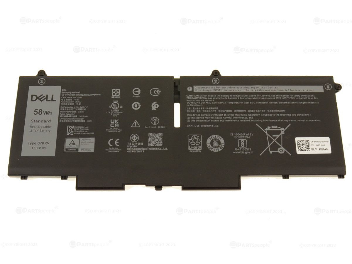 بطارية لابتوب — Dell in 07KRV 15.2V