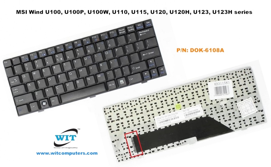كيبورد لابتوب — MSI U100